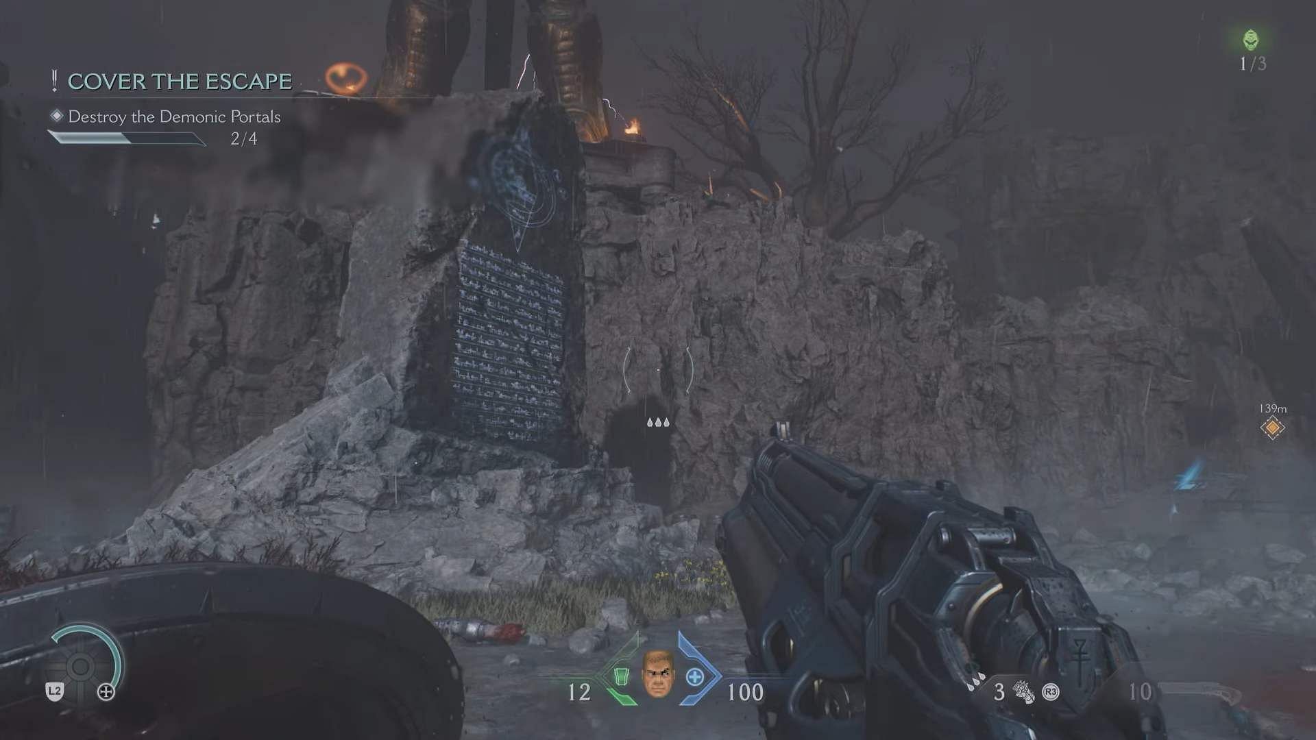 Reach this area and drop down to locate the weapon drop (Image via Bethesda Softworks)